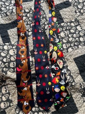 Vintage 90s toon tie bundle . Adult sizes